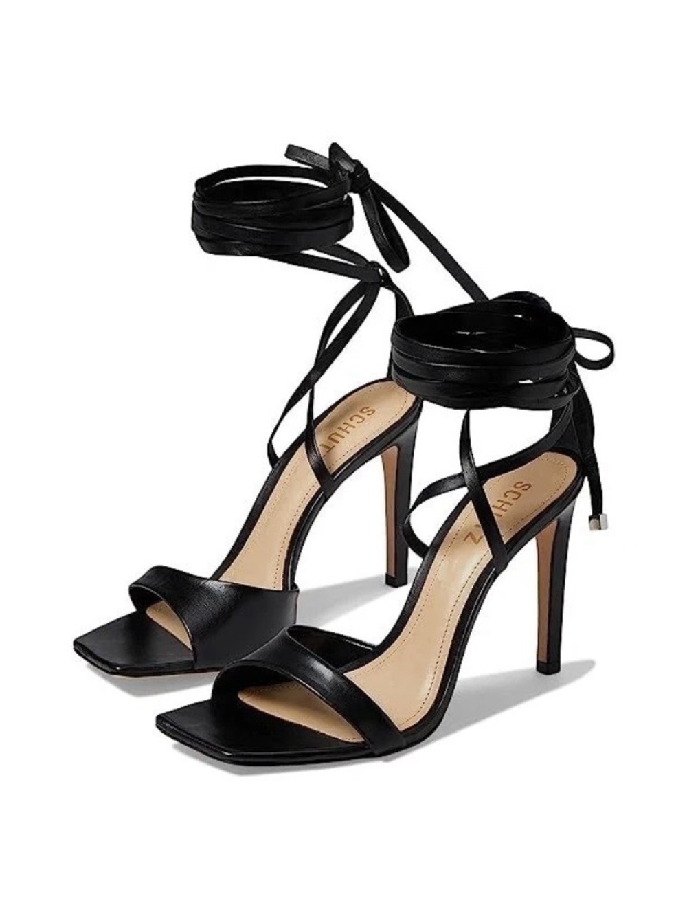 Schutz Bryce Heel Sandals - Size 10.5 - black